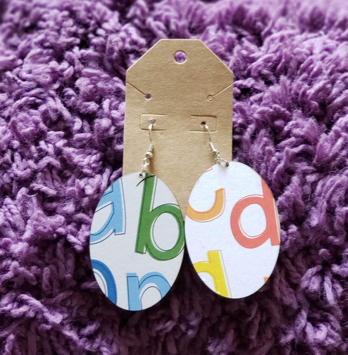 Teacher inspired wood earrings